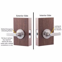 Copper Creek Avery Satin Stainless Steel Privacy Bed/Bath Door Lever thumbnail 5