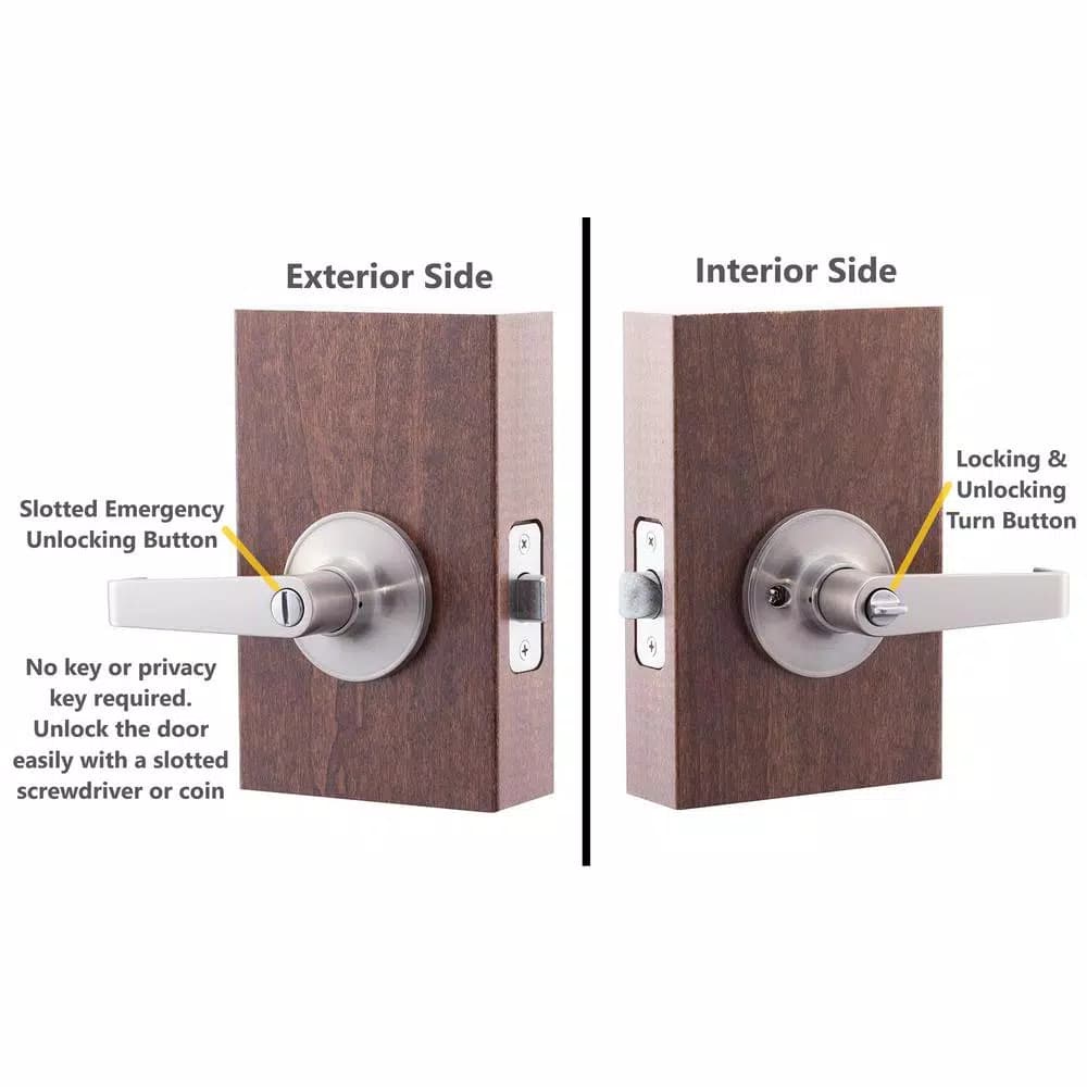Copper Creek Avery Satin Stainless Steel Privacy Bed/Bath Door Lever