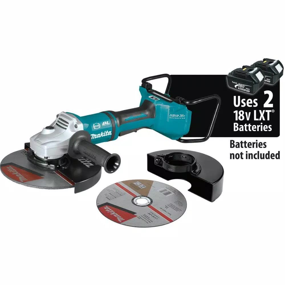 Makita 9 in. 36V X2 LXT Brushless Cordless Angle Grinder with AWS & Electric Brake