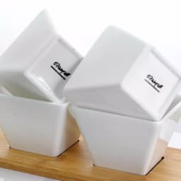 Elama Signature Collection Stoneware Appetizer and Condiment Server Set with Bamboo Tray thumbnail 2