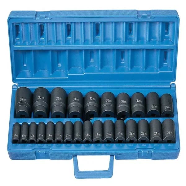 GP 1/2 in. Drive Metric Impact Socket Master Set, 26-Piece Chrome-Molybdenum Steel
