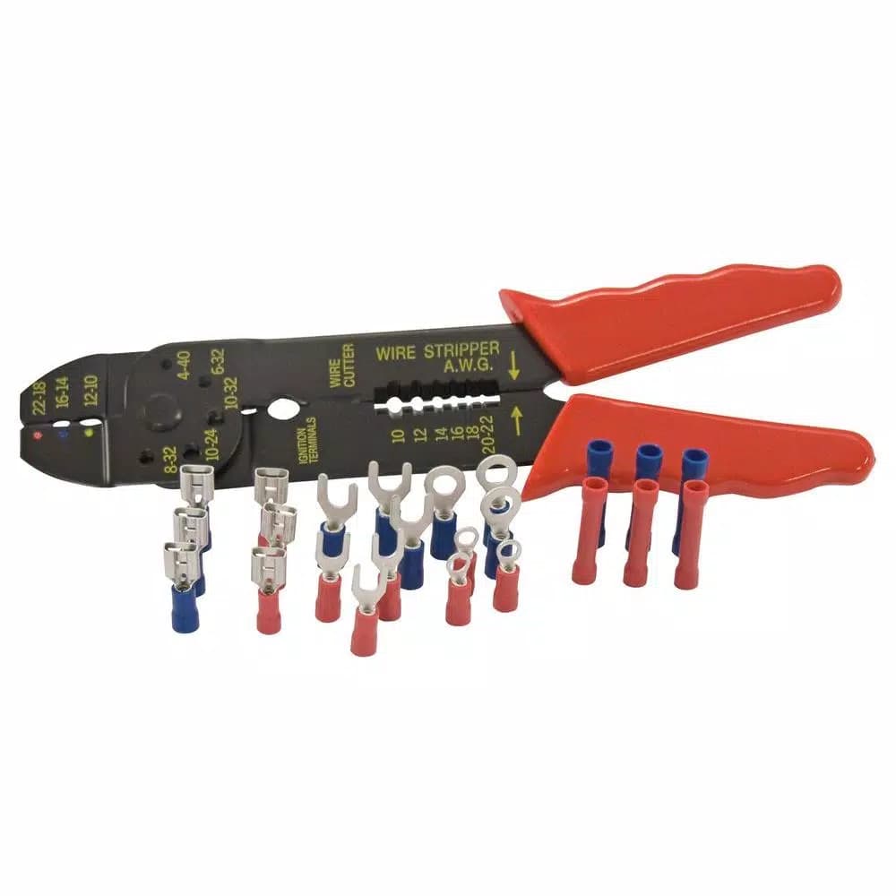 Gardner Bender Terminal and Crimping Tool Kit with 24-Piece Insulated Terminal Set