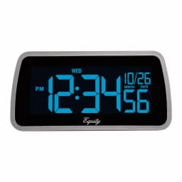 Equity by La Crosse Digital 6 x 4 in. LCD Interchangeable Color Display Alarm Clock - Silver thumbnail 2