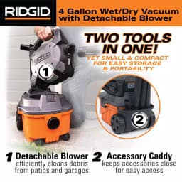 RIDGID 4 Gal. 6.0 Peak HP Wet/Dry Vacuum with Detachable Handheld Blower thumbnail 4