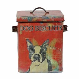 3R Studios Vintage Red Metal Boston Terrier Dog Biscuit Container - Kitchen Canister thumbnail 1