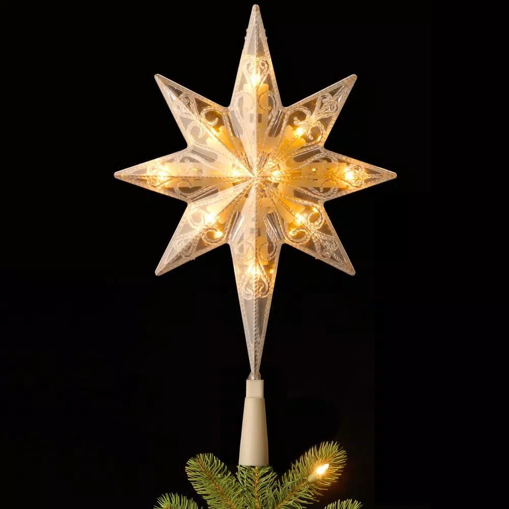 National Tree Company 11 in. Bethlehem Star Tree Topper with Warm White LED Lights