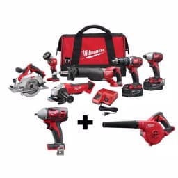 Milwaukee M18 18V Lithium-Ion Cordless 8-Tool Combo Kit with Impact Wrench and Blower thumbnail 1