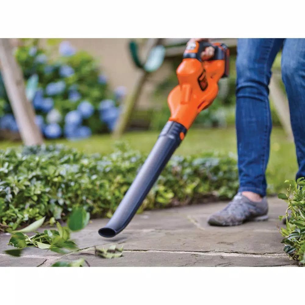 BLACK+DECKER 20V MAX Cordless Handheld Leaf Sweeper, 130 MPH, 100 CFM, Includes 2.0 Ah Battery and Charger