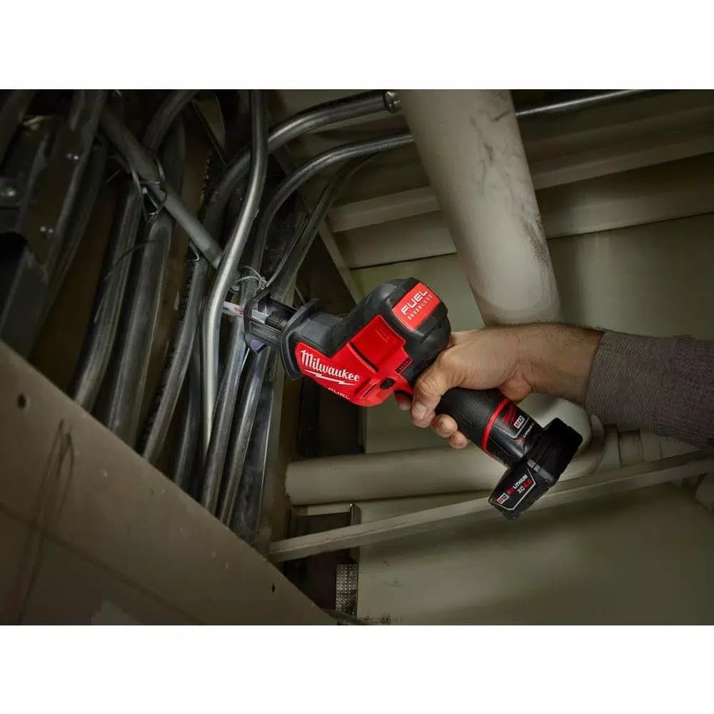 Milwaukee M12 FUEL 12V Brushless Cordless HACKZALL Reciprocating Saw & Right Angle Drill Kit