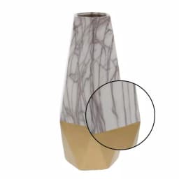 CosmoLiving by Cosmopolitan 14 in. Ceramic Gold and White Marble Glaze Modern Table Vase thumbnail 4