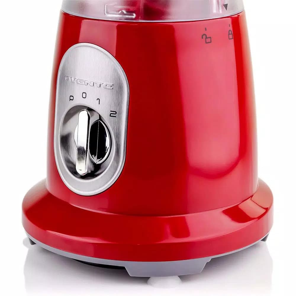 Ovente 400W Professional Blender, 50 oz 2-Speed Jar Blender with Pulse, Stainless Steel Blades, Red