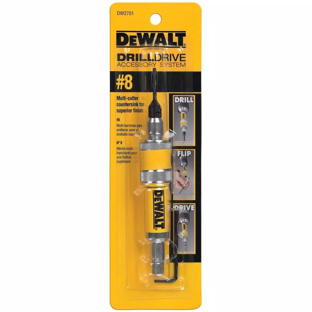 DEWALT DW2701 #8 Drill Flip Drive Complete Unit with Black Oxide Split-Point Bits