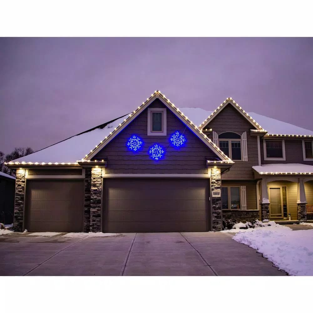 Fraser Hill Farm 30 in. Blue LED Snowflake Specialty Christmas Light
