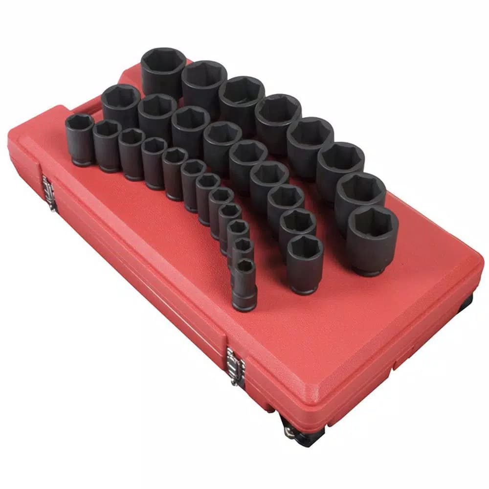 SUNEX TOOLS 3/4 in. Drive Deep Impact Socket Set, 29-Piece SAE Chrome-Molybdenum Steel