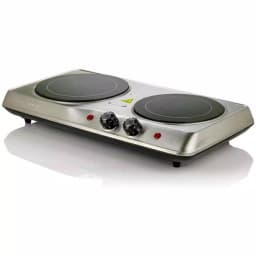 Ovente 1700W Double Electric Hot Plate, Infrared Glass Cooktop with 2 Burners, Silver thumbnail 1