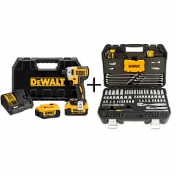 DEWALT 20V MAX XR Brushless 1/4 in. 3-Speed Impact Driver Kit with 142-Piece Mechanics Tool Set thumbnail 1