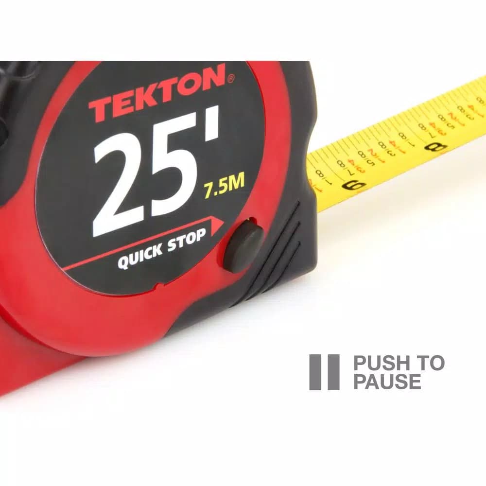 TEKTON 25 ft. x 1 in. Tape Measure with Impact-Resistant ABS Housing and Non-Slip Grips