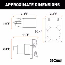 CURT 7-Way RV Blade Connector Plug & Socket Kit with Hardware thumbnail 5