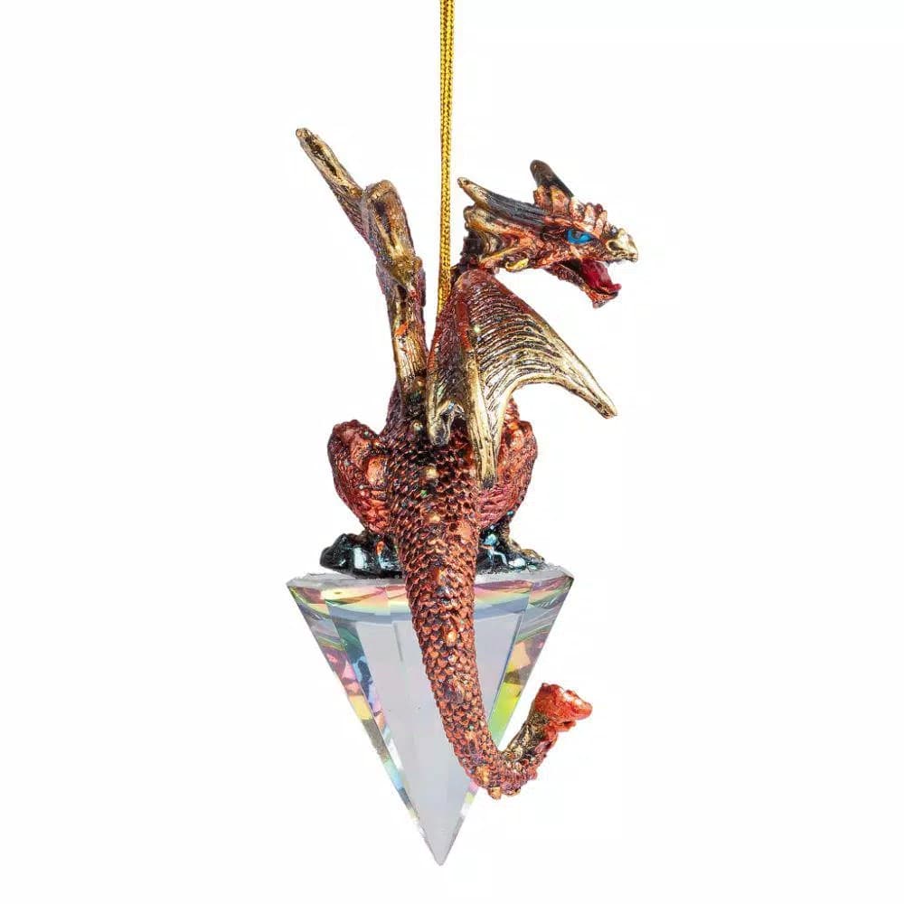 Design Toscano 3.5 in. Diamond Dragon Gothic Holiday Ornament