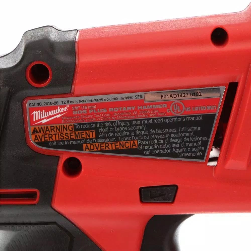 Milwaukee M12 FUEL 12V SDS-Plus Brushless Cordless Rotary Hammer Kit with (2) 4.0 Ah Batteries & Case