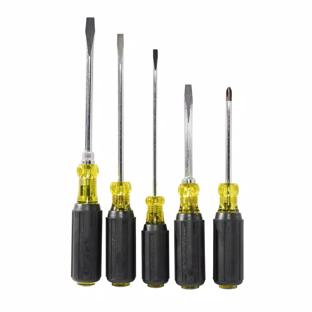 Klein Tools 5-Piece Cushion-Grip Screwdriver Set, Tempered Steel