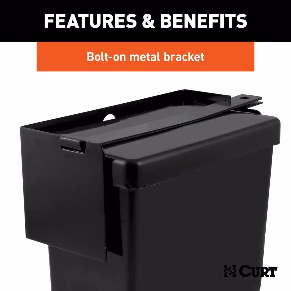 CURT Breakaway Battery Case with Lockable Metal Bar, 5-7/8" x 5-3/8" x 3-1/2"