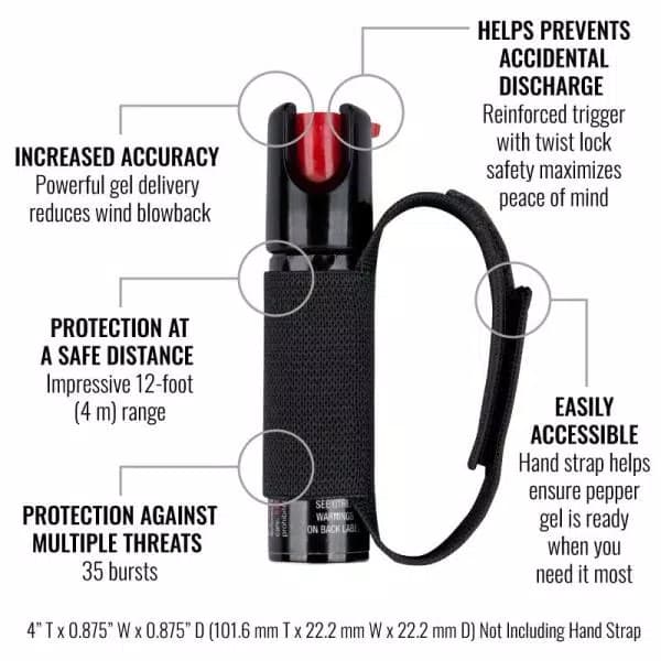 Sabre Red Runner Pepper Spray with Adjustable Hand Strap - Police Strength Gel