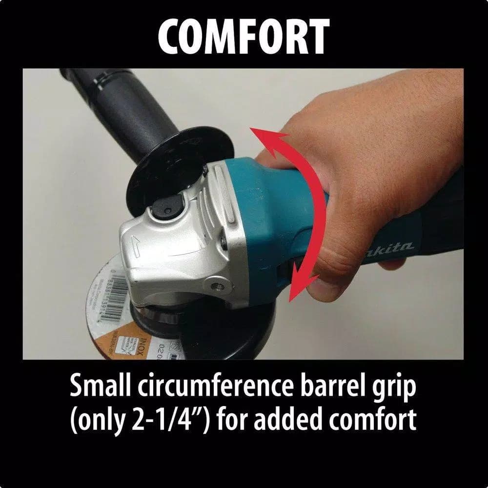Makita 4 in. Corded Angle Grinder, 6 Amp, 11,000 RPM with Grinding Wheel and Hard Case