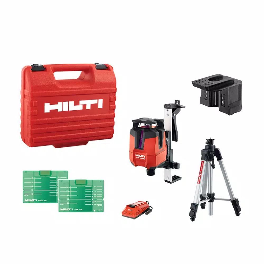 Hilti PM 40-MG Multi-Line Green Laser Level Kit, 130 ft. Range, 8-Piece Set