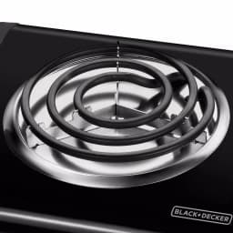 BLACK+DECKER 6 in. Single Burner Portable Hot Plate with Variable Temperature Control, Black thumbnail 7
