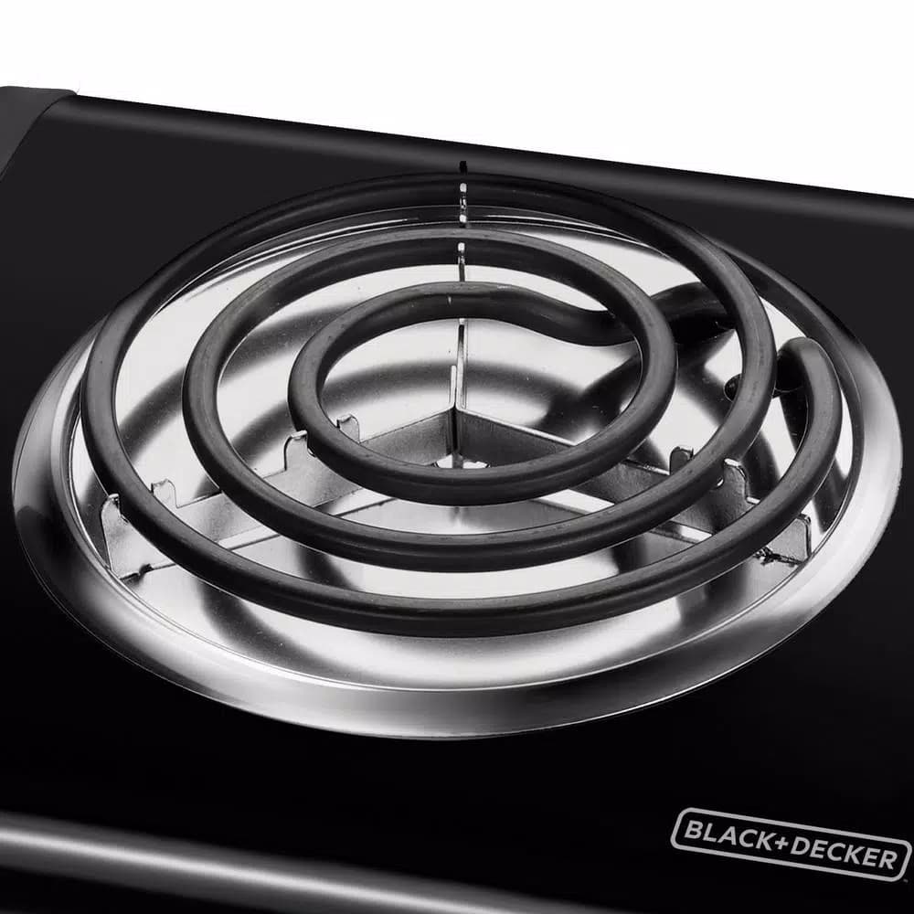BLACK+DECKER 6 in. Single Burner Portable Hot Plate with Variable Temperature Control, Black