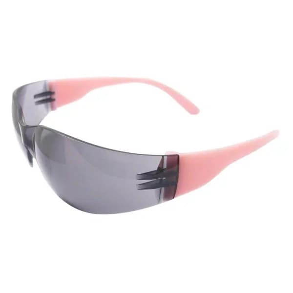 Girl Power At Work Lucy Ladies Eye Protection Safety Glasses, Pink Frame with Gray Anti-Fog Lens