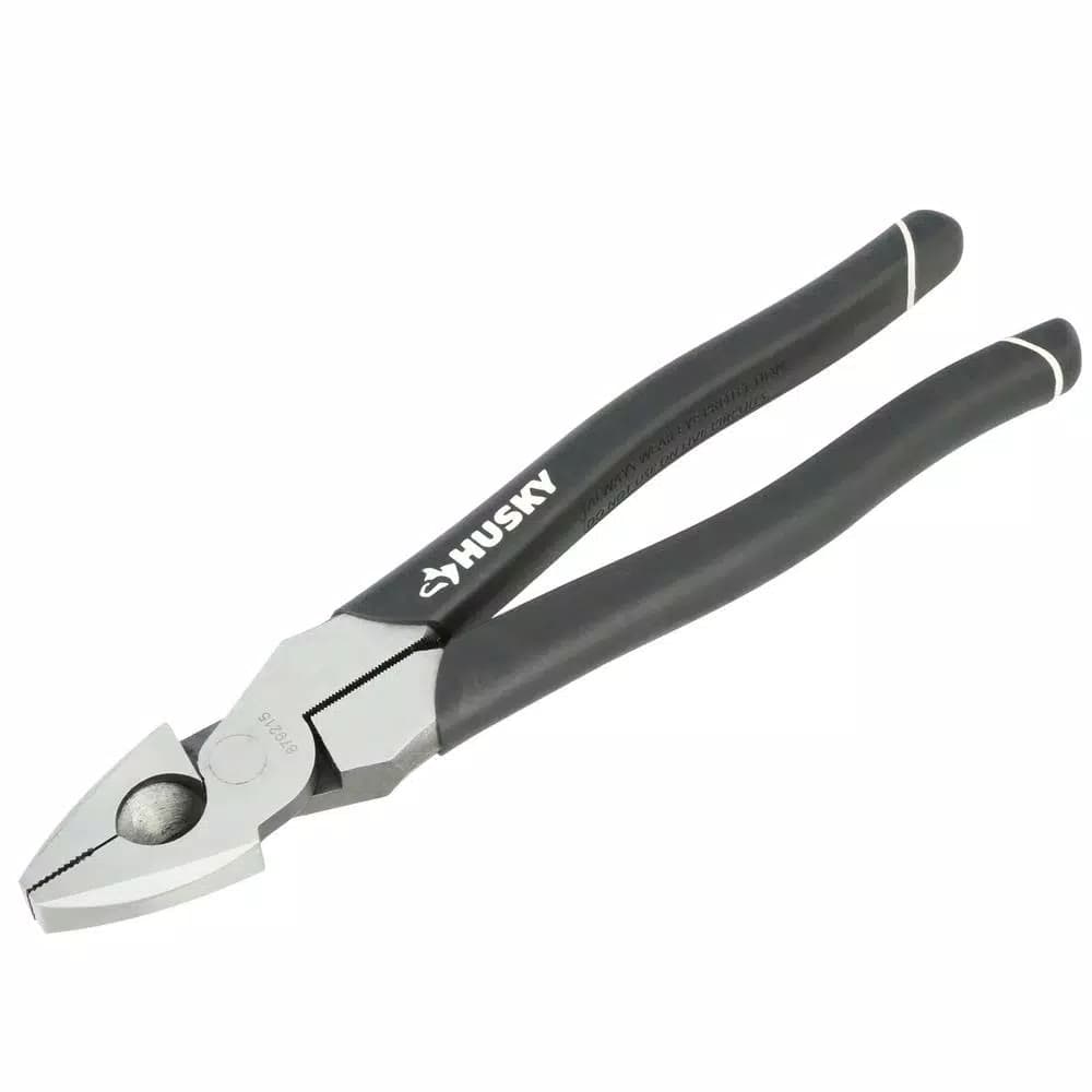 Husky 3-Piece High-Leverage Pliers Set - Diagonal, Long Nose, and Linesman Pliers