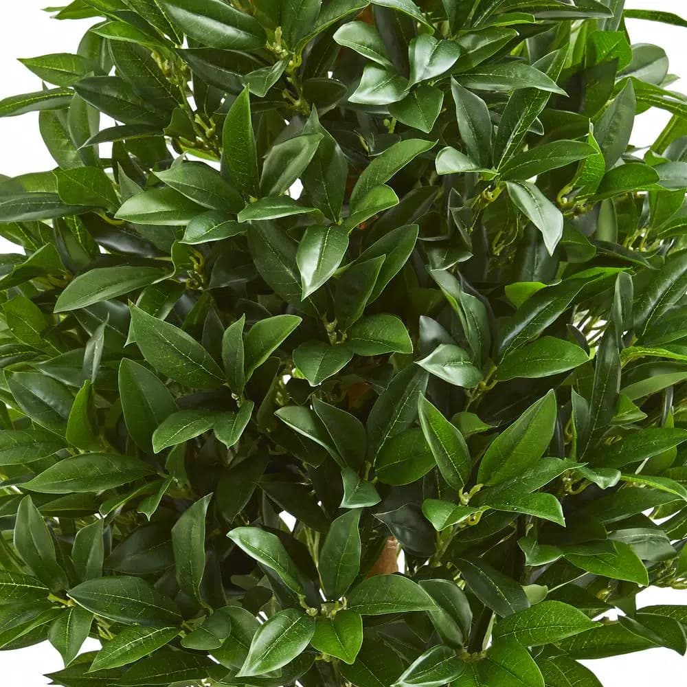 Nearly Natural 3 ft. Artificial Bay Leaf Topiary Tree, UV-Resistant Indoor/Outdoor Greenery