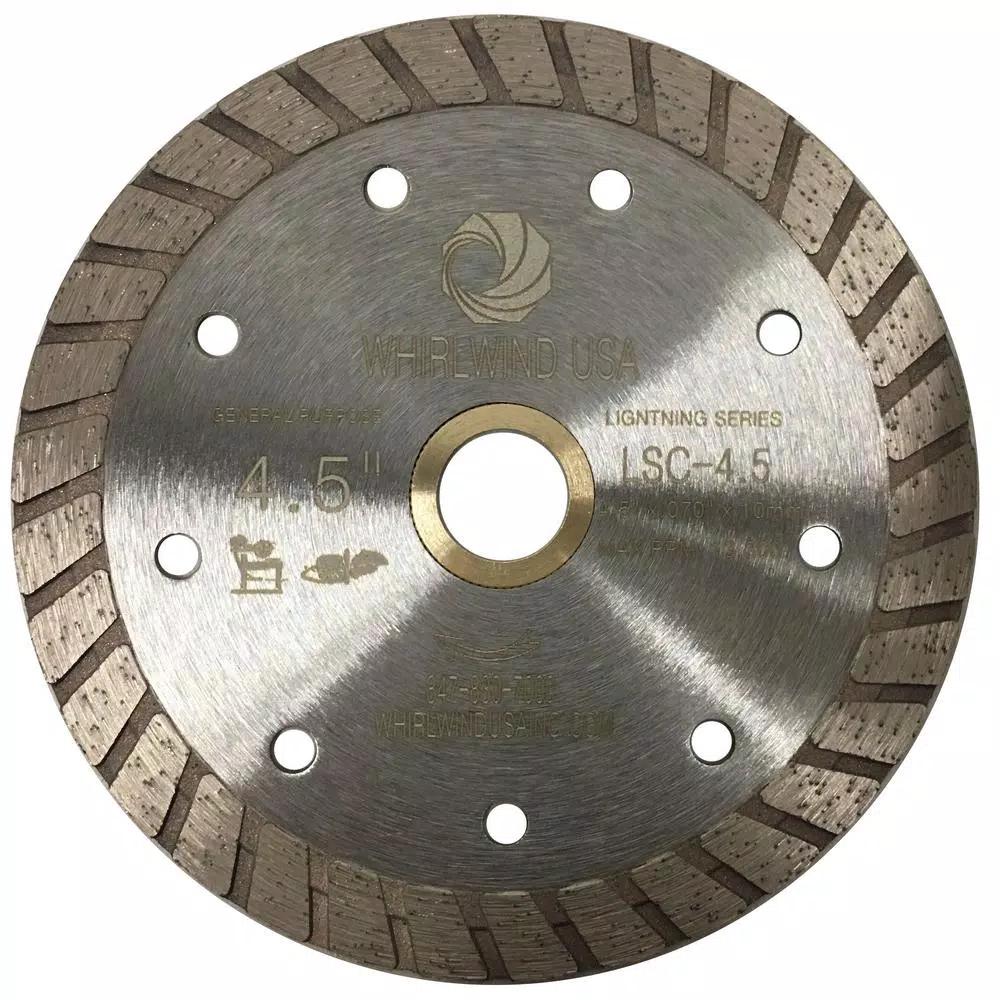 Whirlwind USA 4.5 in. Turbo Rim Diamond Blade for Concrete, Stone, Brick, and Masonry