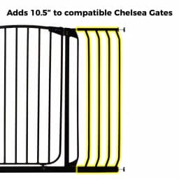 Dreambaby 10.5 in. Gate Extension for Chelsea Extra Tall Child Safety Gates, Black thumbnail 2