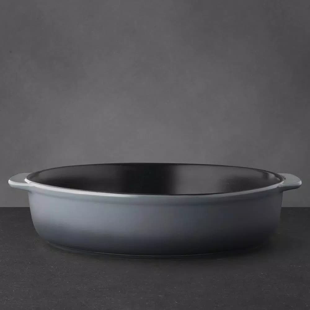 BergHOFF GEM 3 Qt. Stoneware Round Baking Dish, Grey Enamel Casserole Pan
