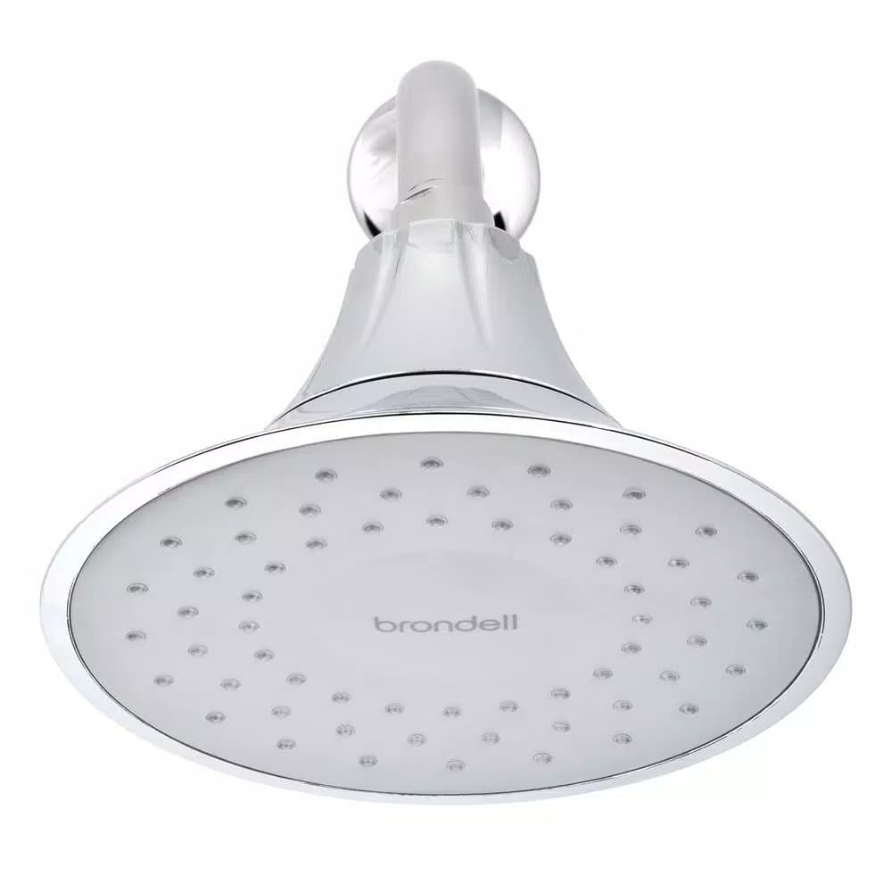 Brondell VivaSpring 6.5 in. Single Wall Mount Fixed Rain Shower Head with KDF Filtration, Chrome