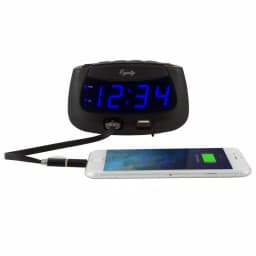 Equity by La Crosse Blue LED Dual USB Digital Alarm Clock with Adjustable Dimmer thumbnail 6