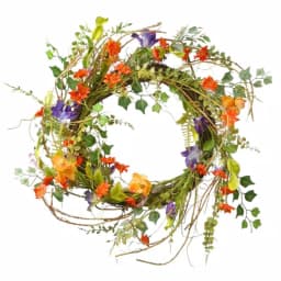 National Tree Company 22 in. Morning Glory Wreath with Mixed Flowers and Greenery thumbnail 1