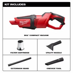 Milwaukee M12 12V Lithium-Ion Cordless Compact Vacuum (Tool-Only) thumbnail 2
