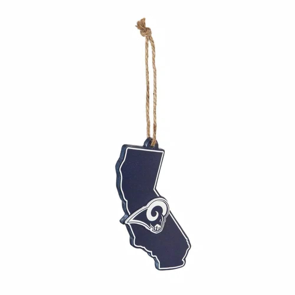 Team Sports America Los Angeles Rams NFL Team State Shaped Wood Christmas Ornament