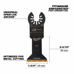 Milwaukee 1-3/4 in. Titanium Bi-Metal Universal Fit Oscillating Multi-Tool Blades, 10-Pack thumbnail 3
