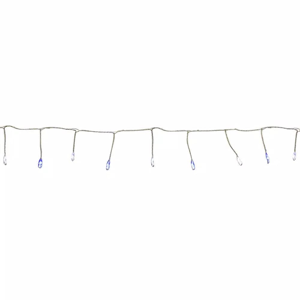 Northlight 40-Light Blue and White LED Fairy String Lights with Remote Control, 6 ft. Silver Wire