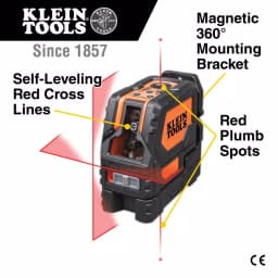 Klein Tools Self-Leveling Cross-Line Laser Level with Plumb Spot thumbnail 2