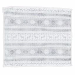 Lavish Home Snow Flakes Fleece Sherpa Throw Blanket, Gray thumbnail 4