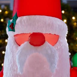 Home Accents Holiday 5 ft. Airblown Inflatables Fuzzy Plush Gnome with Curved Hat Christmas Decoration thumbnail 4