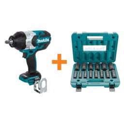 Makita 18V LXT Brushless High Torque 1/2 in. Impact Wrench & 14-Piece Deep Well Socket Set thumbnail 1