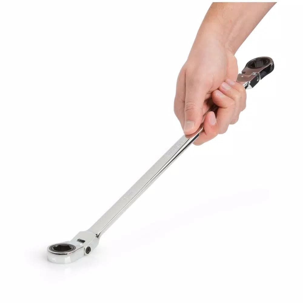 TEKTON 6-Piece Extra Long Flex-Head Ratcheting Box End Wrench Set, Metric 8-19 mm