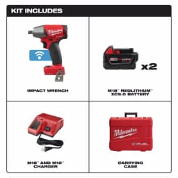 Milwaukee M18 FUEL ONE-KEY 1/2 in. Compact Impact Wrench Kit w/ (2) 5.0 Ah Batteries & Charger thumbnail 2